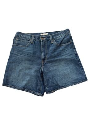 Women's Levi's 94 Baggy Denim Shorts Beach Blue Mid Rise